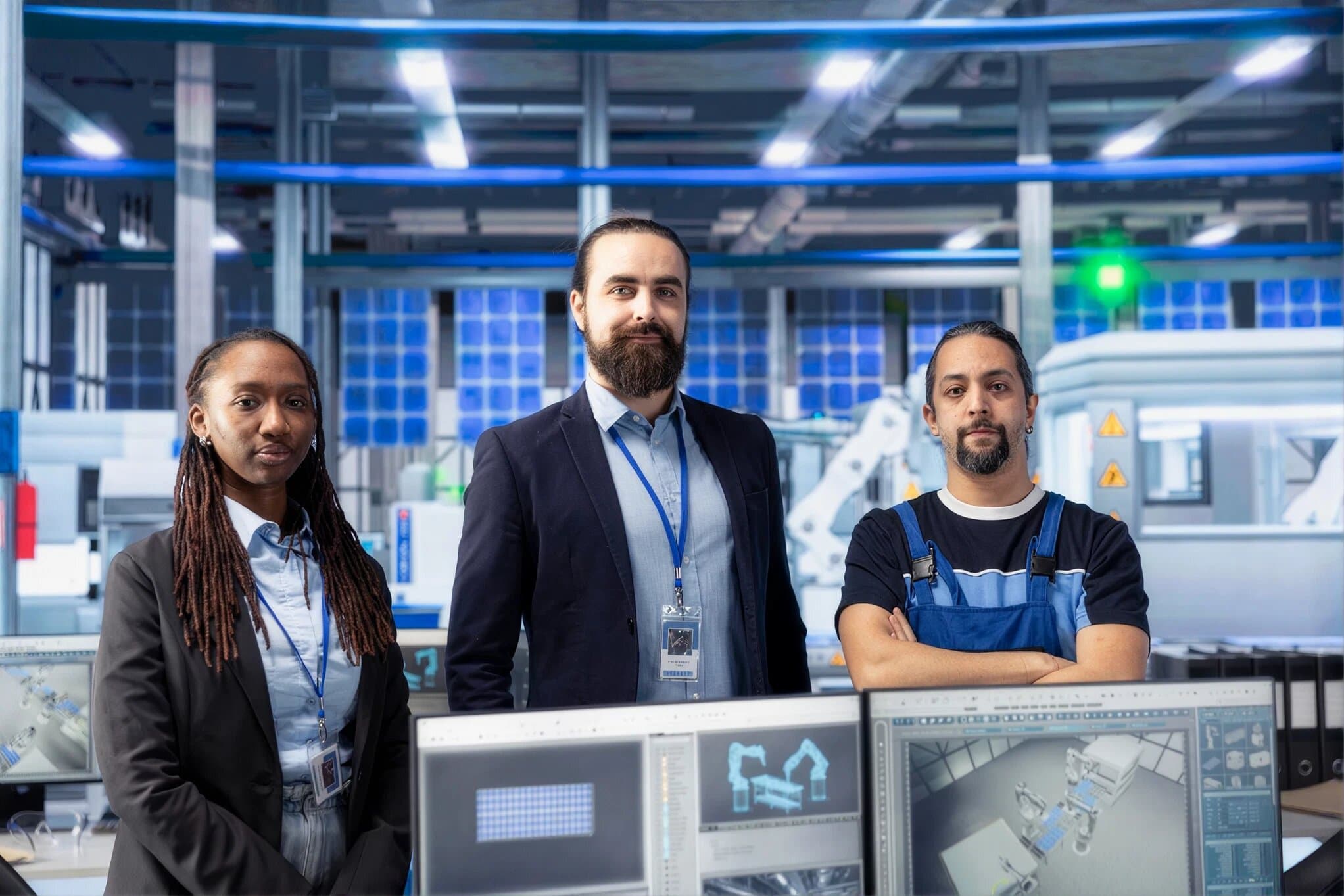 The Primasolv engineering team on the factory floor